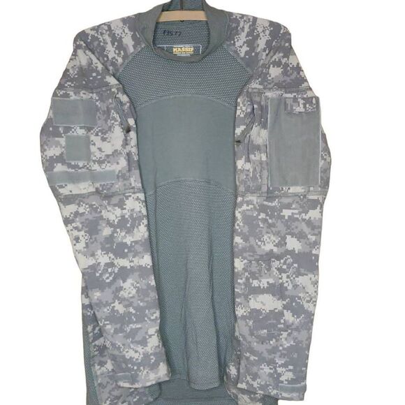 Massif Men’s Camo Flame Resistant Long Sleeve Army Combat Shirt Green XL - Picture 2 of 15